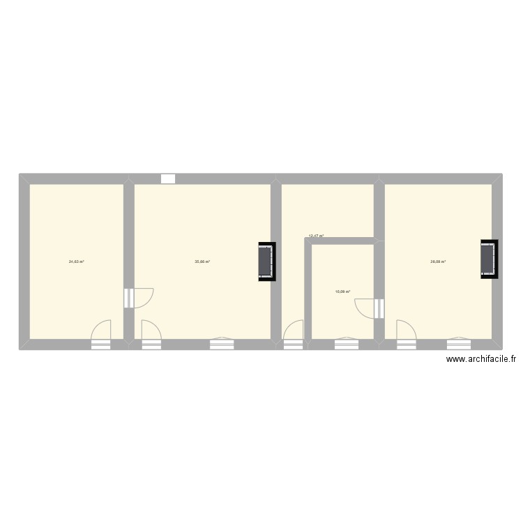 la valade 2 RDC. Plan de 5 pièces et 111 m2