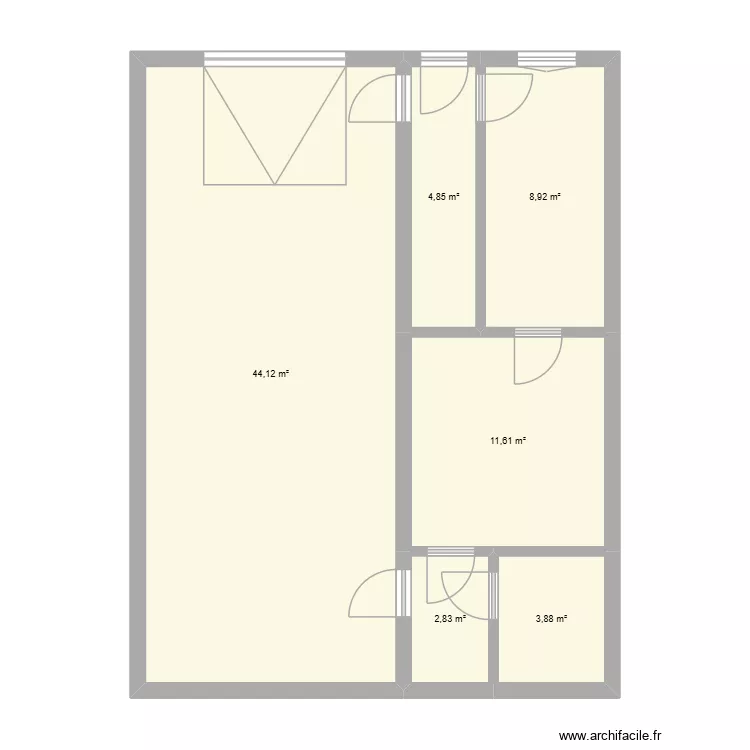 BUREAU. Plan de 6  et 76 m²