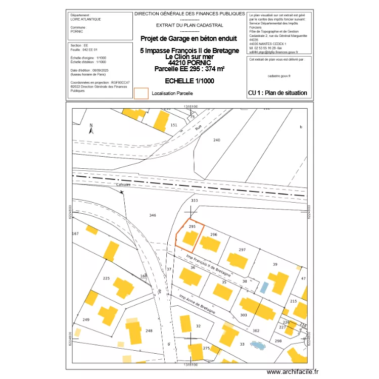 CU 1 DELANOUE. Plan de 