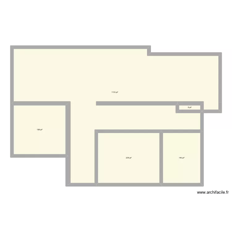 Sous-Sol Porteur. Plan de 5  et 160 m²