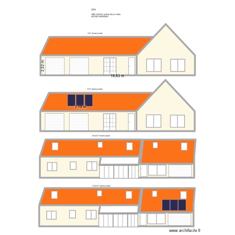 belletre. Plan de 14 pièces et 344 m2