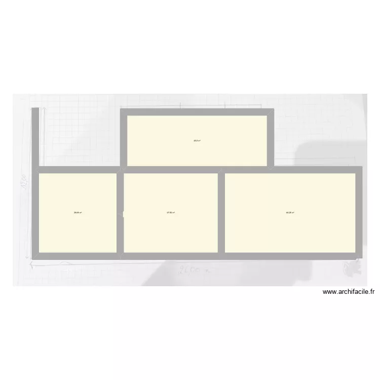 TAILLE REEL. Plan de 4  et 199 m²