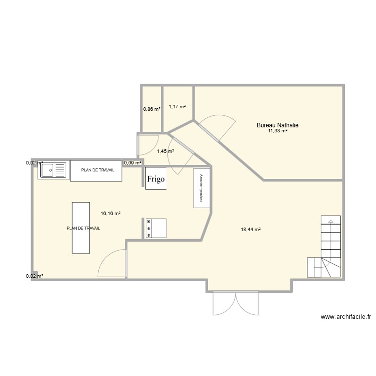 PLAN LABO R&D VF. Plan de 9 pièces et 50 m2