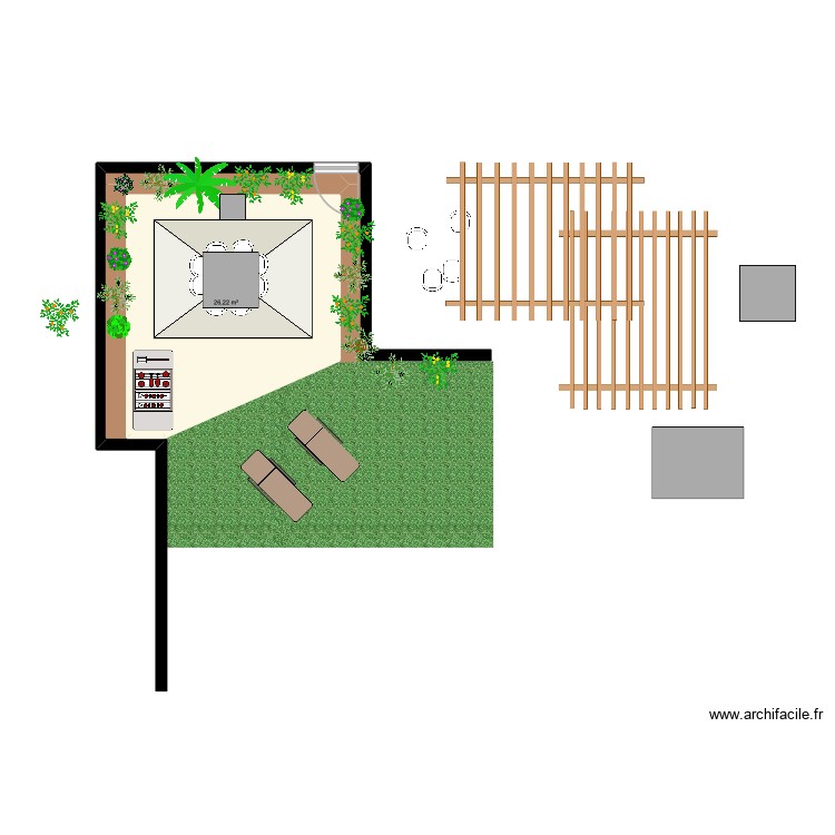 Coin Repas dalle moyenne -. Plan de 0 pièce et 0 m2
