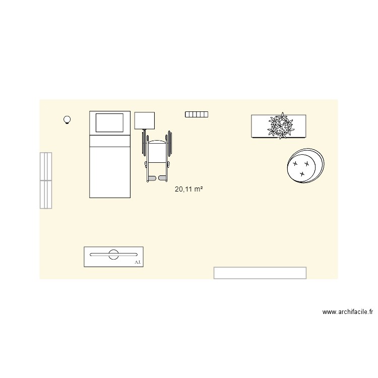 projet. Plan de 1 pièce et 20 m2