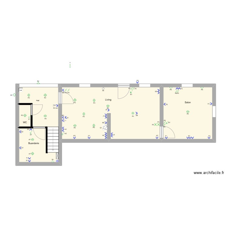 Nathan Laurie RDC. Plan de 4 pièces et 62 m2