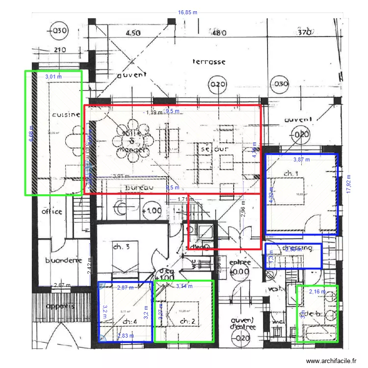 Mousseau 1.4 superpos&eacute;. Plan de 7  et 112 m²