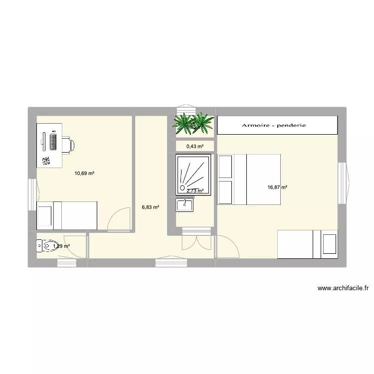 SDB SOUS COMBLE. Plan de SDB SOUS COMBLE. Plan de