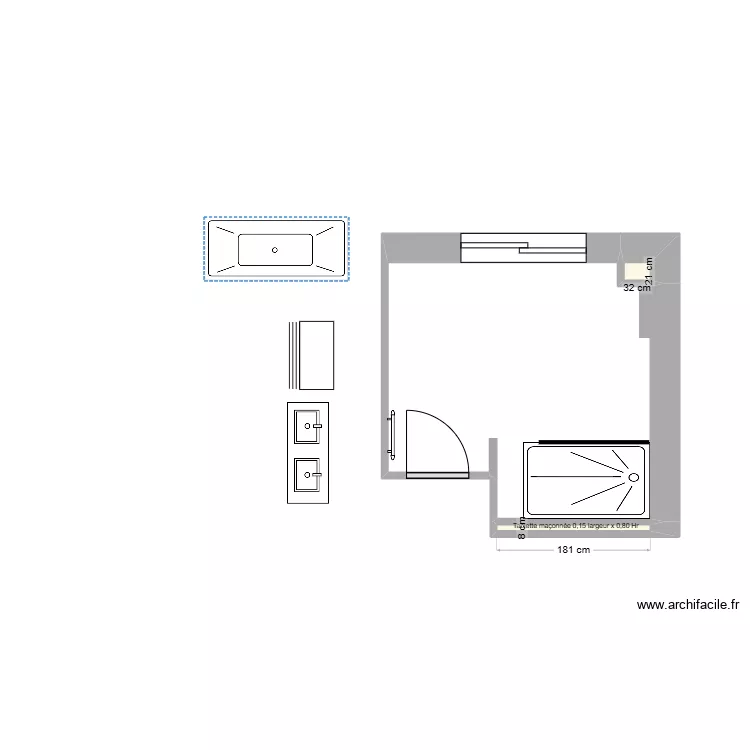 SDB Etage Mittainville . Plan de 