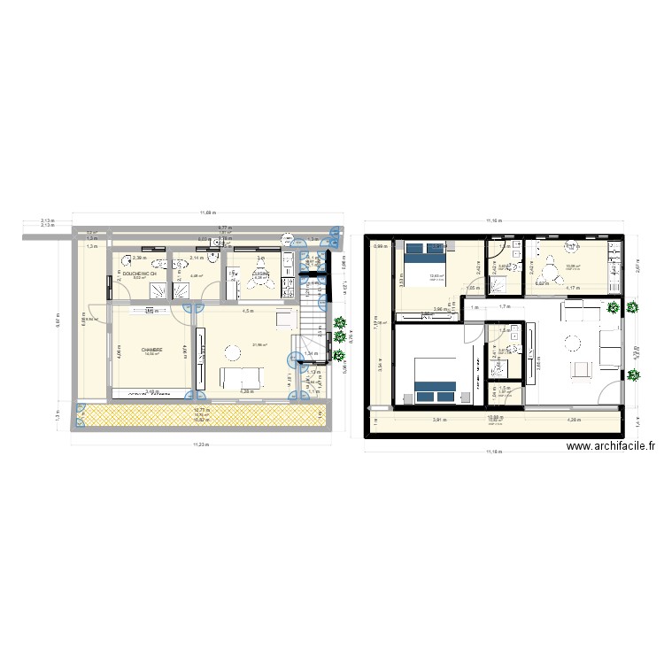 APPART 3PIECES. Plan de 11 pièces et 81 m2