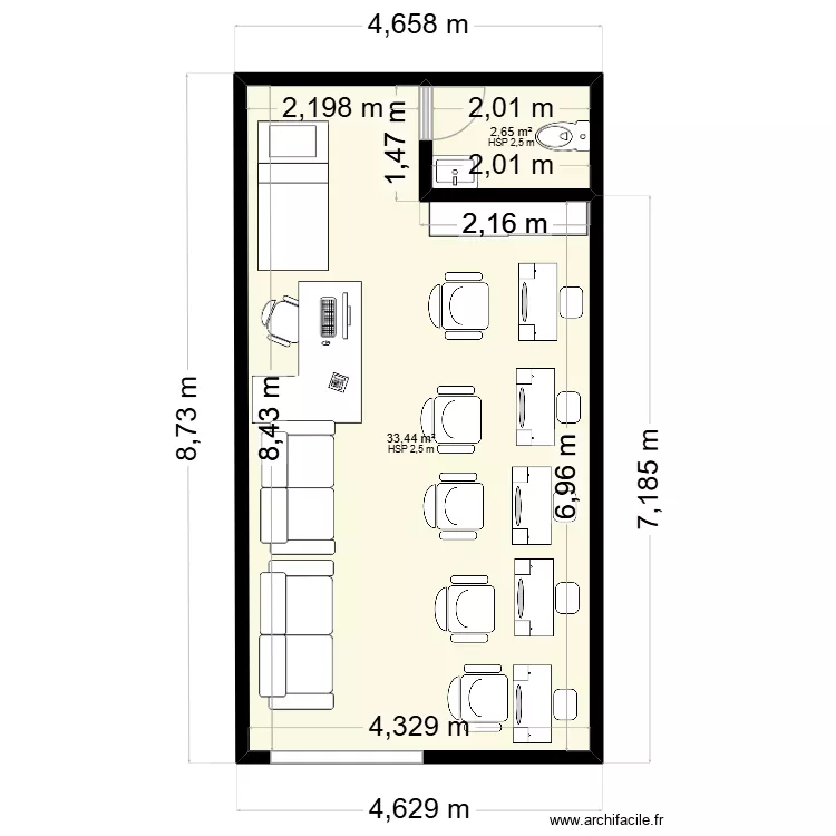 APPART 3PIECES. Plan de 2  et 36 m²