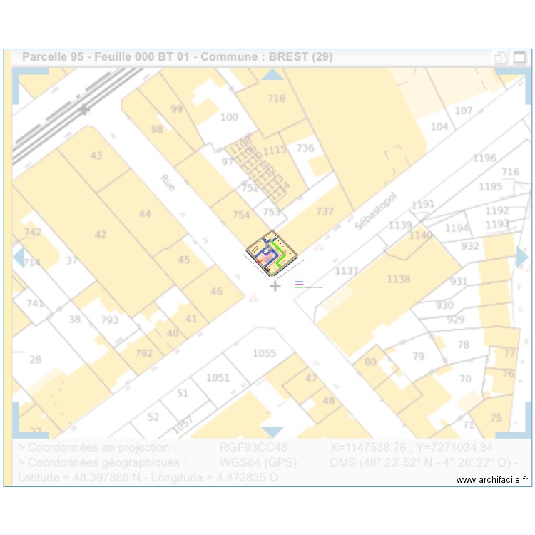 Plan erp 1 passage enterré et cabine pmr. Plan de 0 pièce et 0 m2