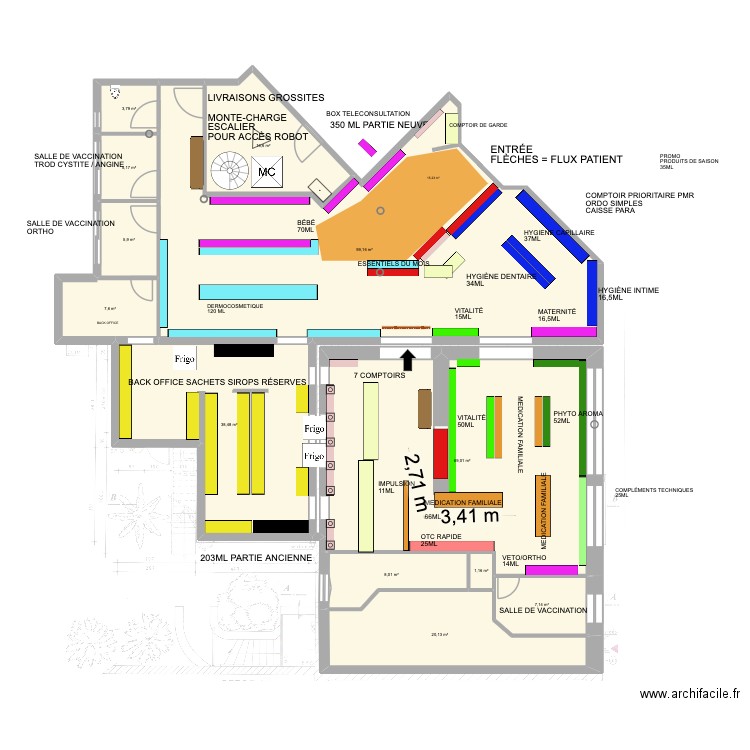 Plan pharmacie Entière 13. Plan de 12 pièces et 282 m2