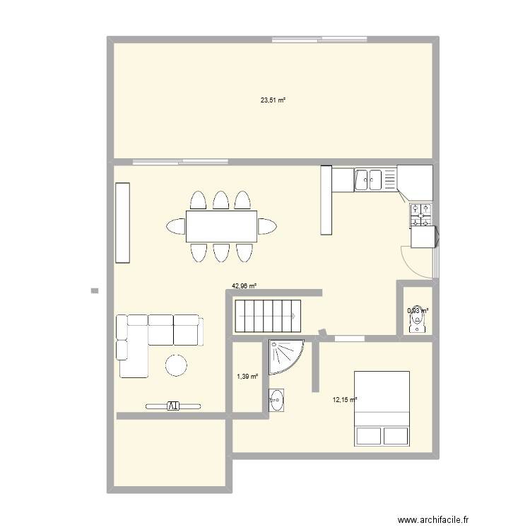 080752. Plan de 5 pièces et 81 m2
