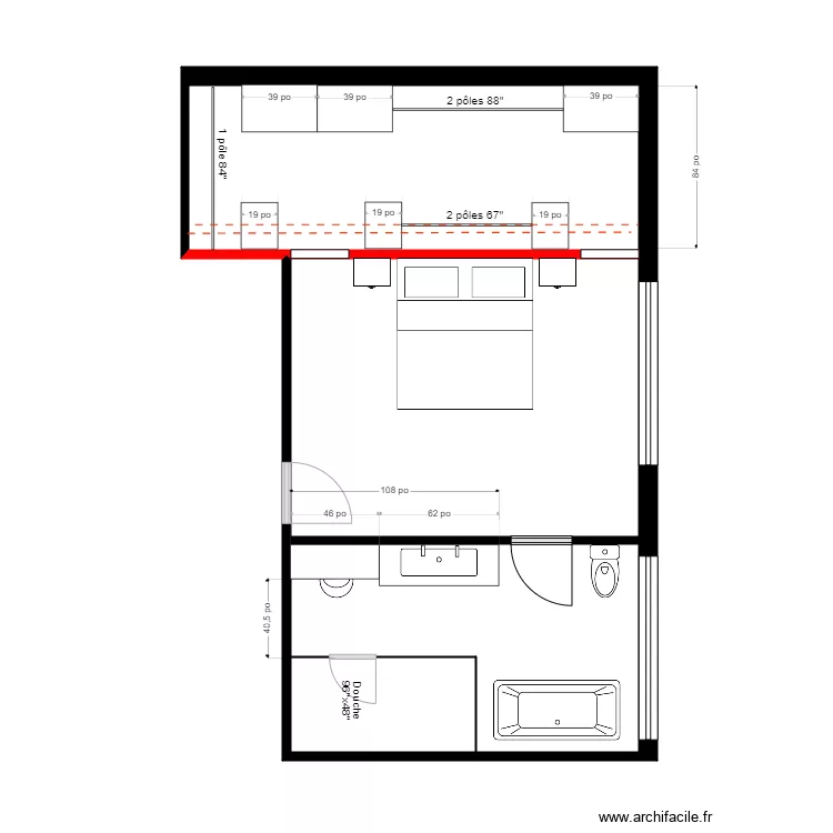 Katherine &eacute;tage. Plan de 