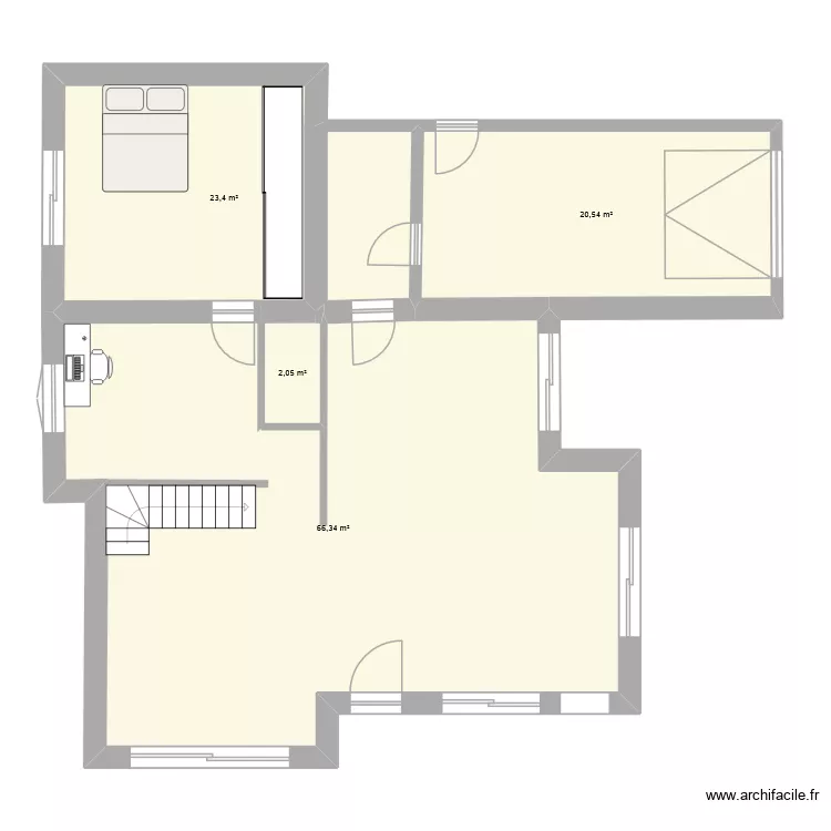 nouvelle chambre. Plan de 4 Pièces et 112 m²