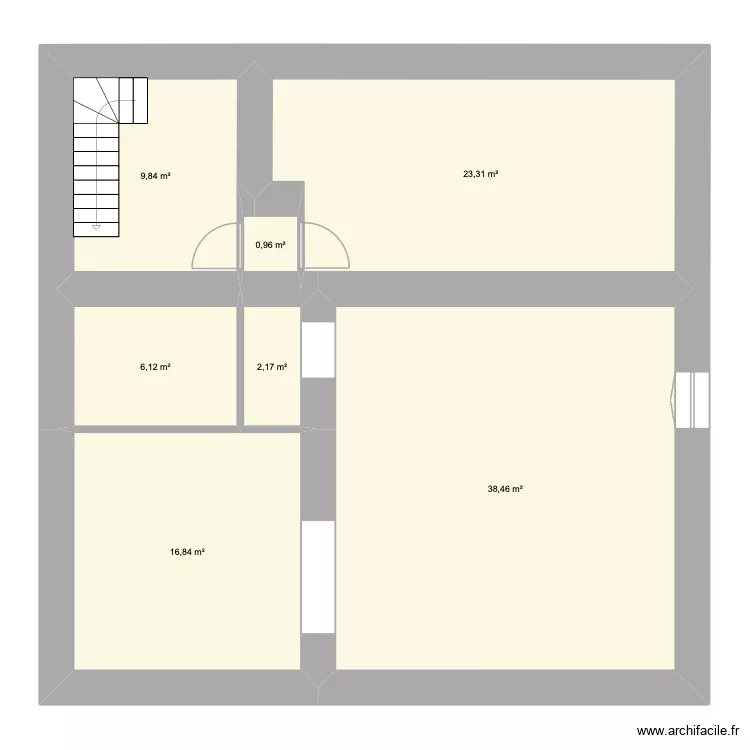 ROUGE. Plan de 7  et 98 m²