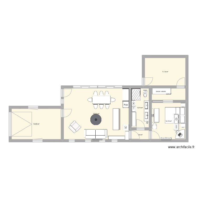 Jacques. Plan de 7 pièces et 83 m2