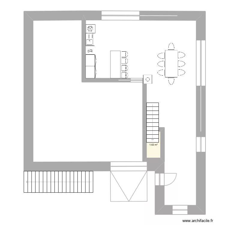 Garage apres. Plan de 1  et 2 m²
