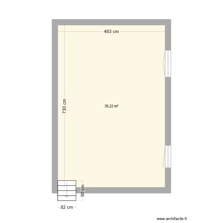 2 pi&egrave;ces 1. Plan de 