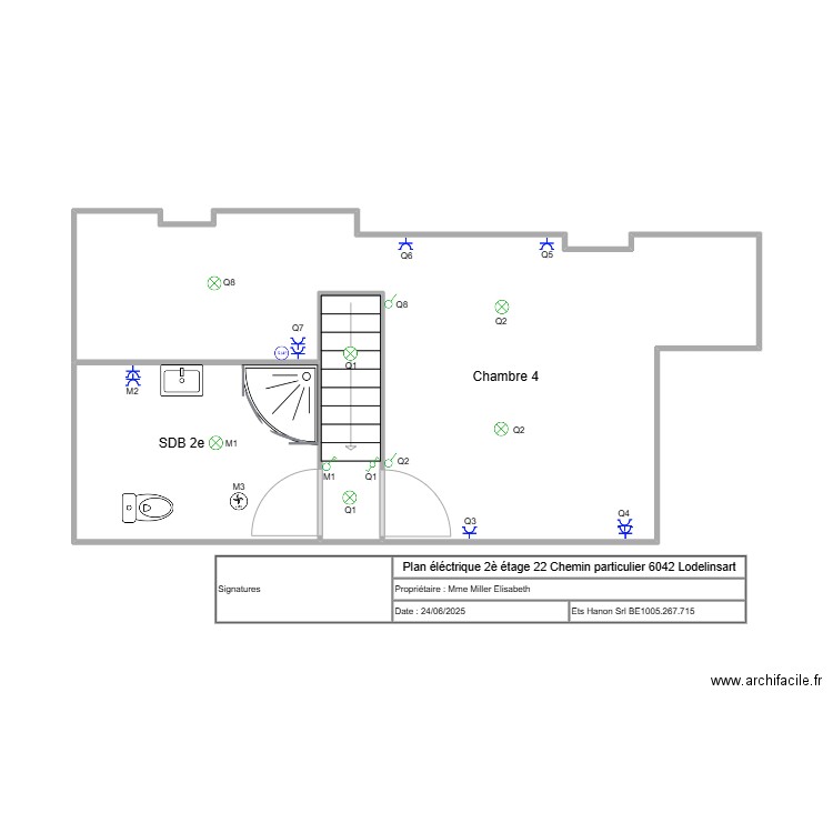 2 éme étage chemin particulier. Plan de 3 pièces et 35 m2