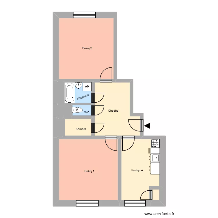 Tylova 205, byt 3. Plan de 15  et 181 m²