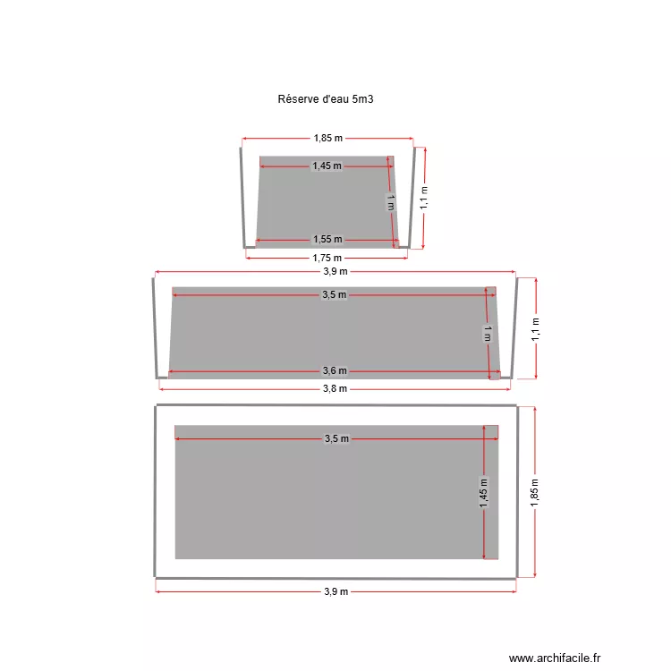 reserve d eau. Plan de 