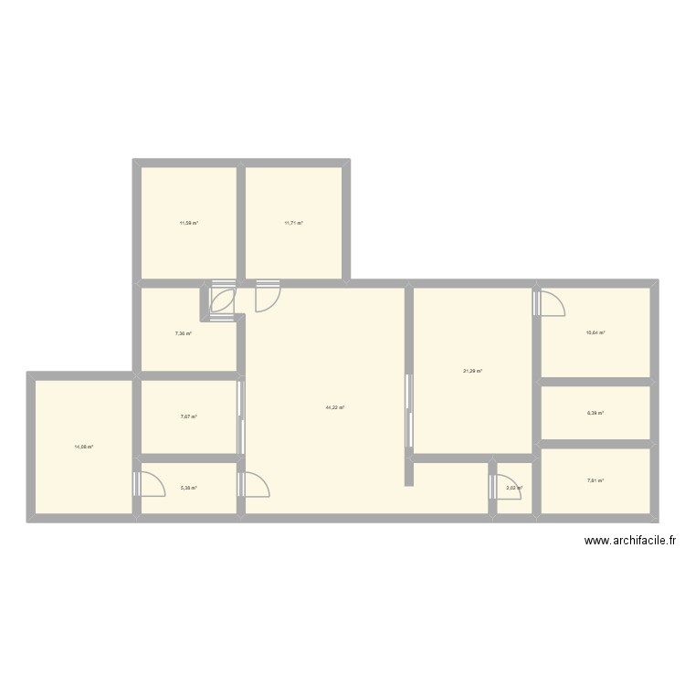 plan 1. Plan de 12 pièces et 150 m2