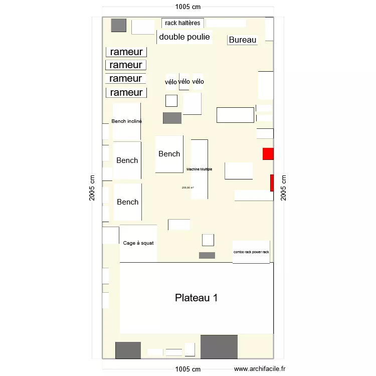 Salle CPB FA. Plan de 