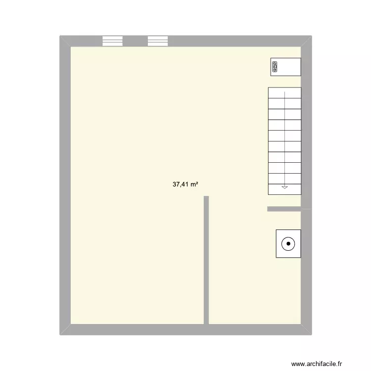 Maison Sous sol. Plan de 1 Pièce et 37 m²