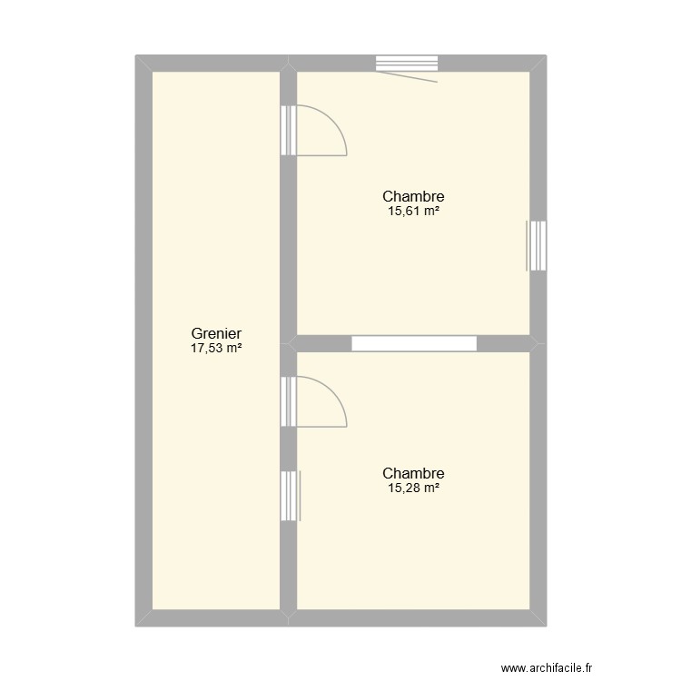 Flobecq 1. Plan de 3 pièces et 48 m2