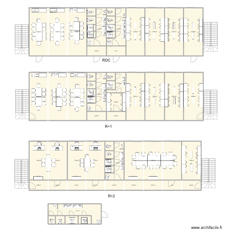 A.C.D.C  PROGET LAFAYETTE . Plan de 64 pièces et 412 m2