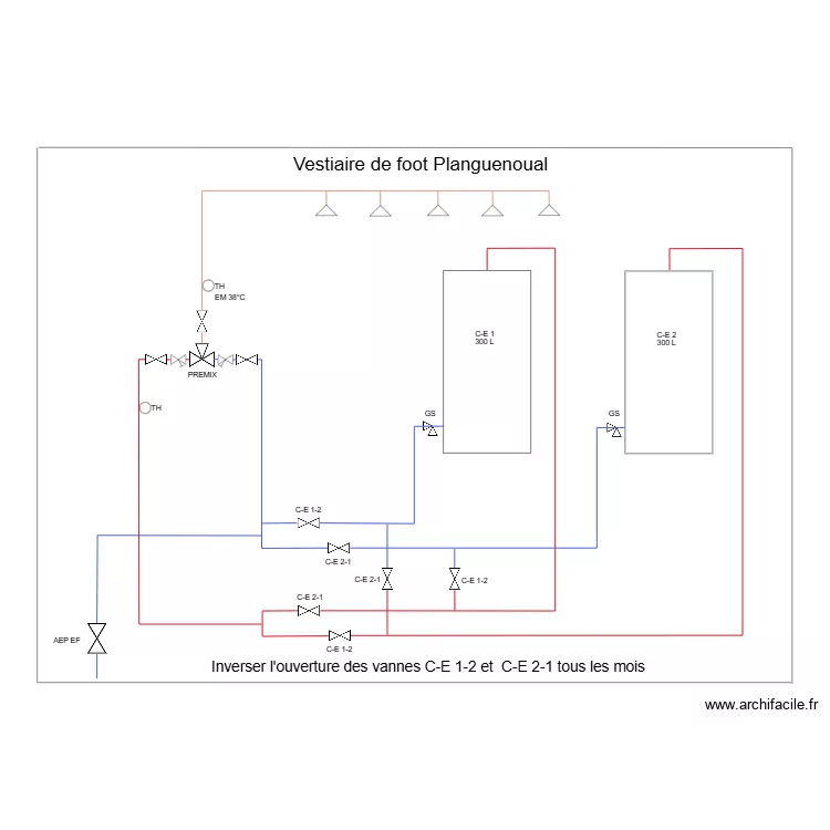 SCHEMA VESTIAIRE DE FOOT PLANGUENOUAL. Plan de 