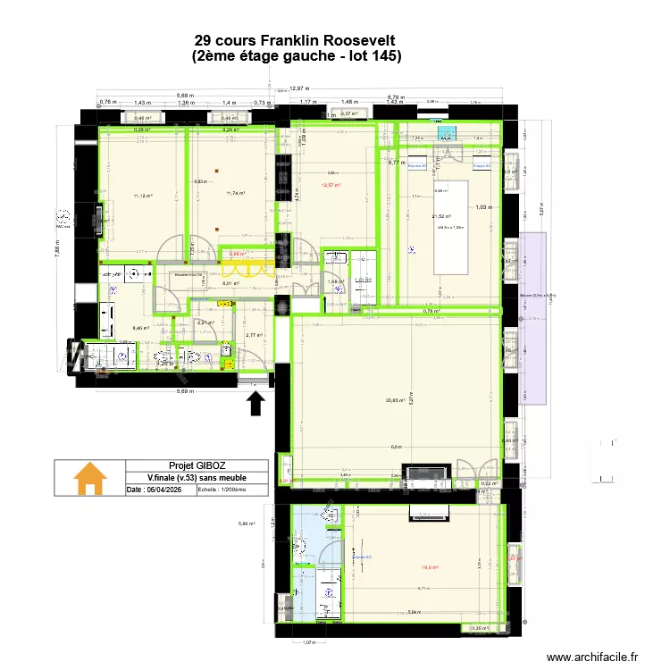 29 crs FR v53 VF sans meuble. Plan de 34  et 149 m²