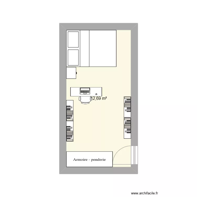 chambre v3. Plan de 1  et 13 m²