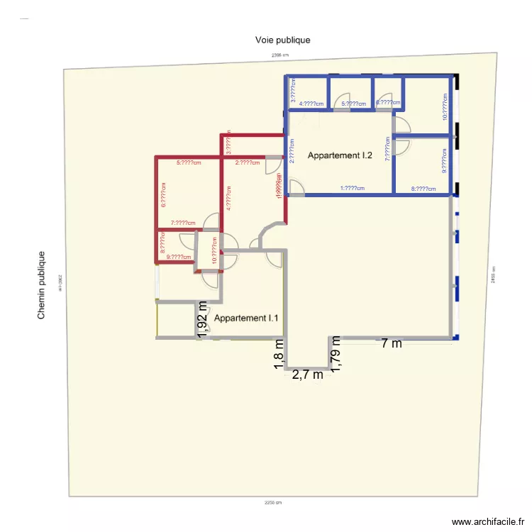 Appartement III.2. Plan de 10  et 145 m²