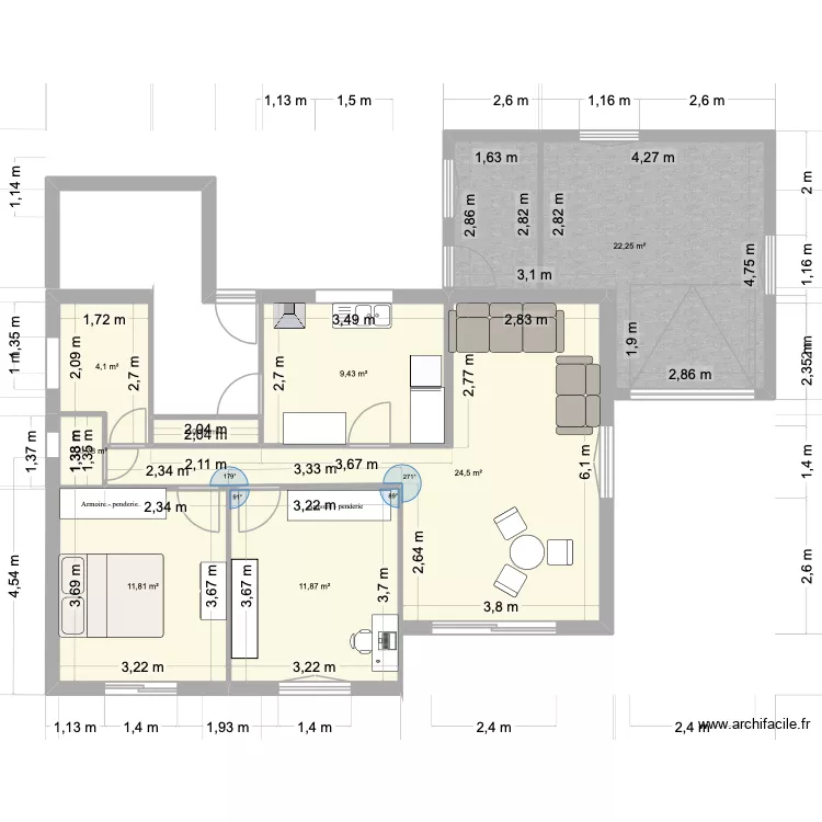 VERLAINE 1. Plan de 8 Pièces et 86 m²