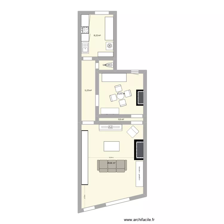 etage guy. Plan de 6 Pièces et 55 m² etage guy. Plan de 6 Pièces et 55 m²