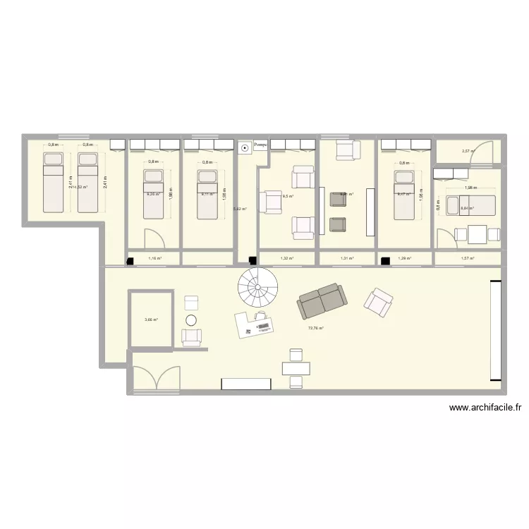 V2BIS. Plan de 16 Pièces et 162 m² V2BIS. Plan de 16 Pièces et 162 m²