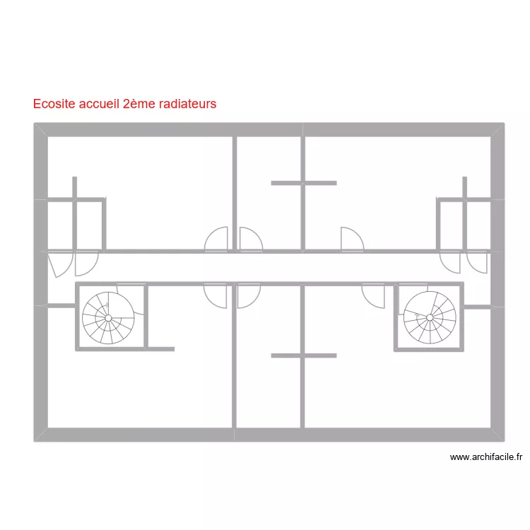 Ecosite accueil 2ème étage radiateurs. Plan de 13 et 116 m² Ecosite accueil 2ème étage radiateurs. Plan de 13 et 116 m²