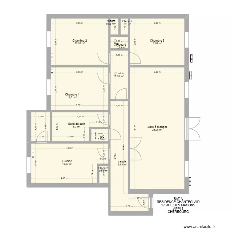 BAT A APP18 res chanteclair. Plan de 13 et 89 m² BAT A APP18 res chanteclair. Plan de 13 et 89 m²