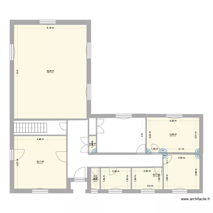Chambourcy RdC. Plan de 6  et 104 m²