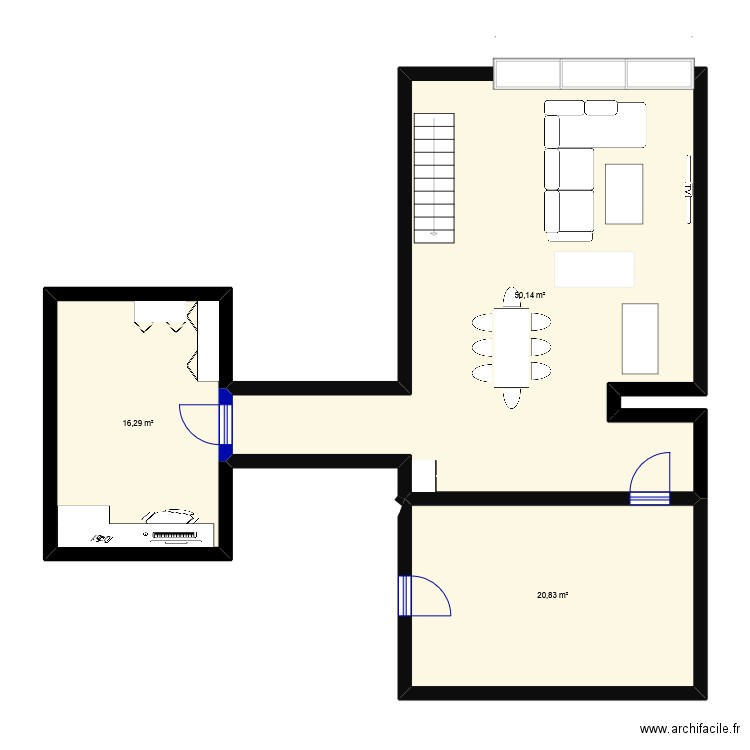regal apartment niveau 1. Plan de 3 pièces et 87 m2