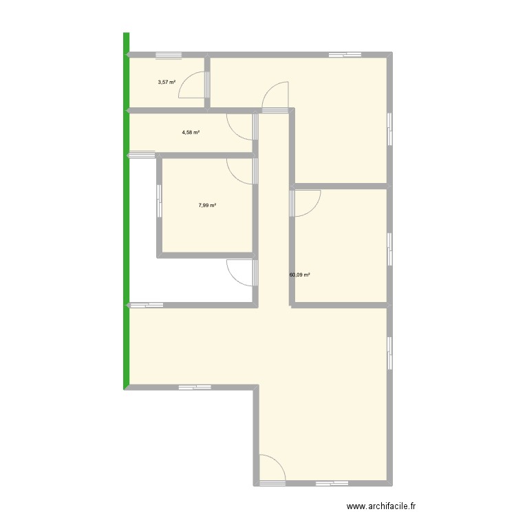 plain pied avec lavadero contre muralla. Plan de 4 pièces et 76 m2
