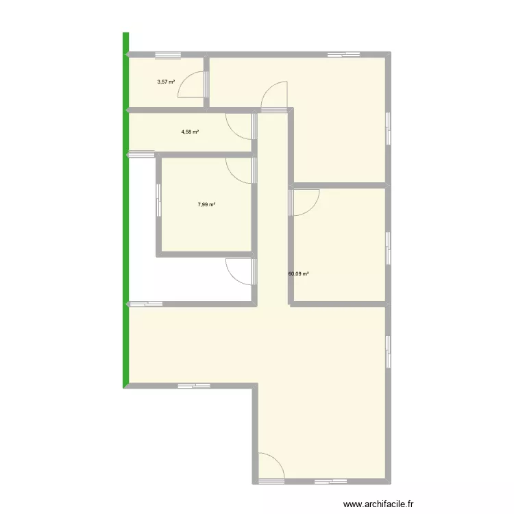 plain pied avec lavadero contre muralla. Plan de 