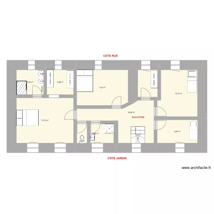 Locmine 2 eme. Plan de 8  et 86 m²