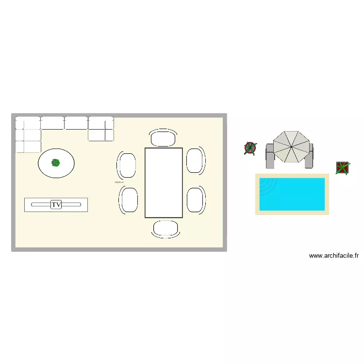 1 plan. Plan de 1 pièce et 155 m²