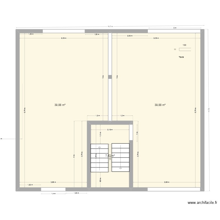 RACINE FERAILLAGE. Plan de 3 pièces et 88 m2