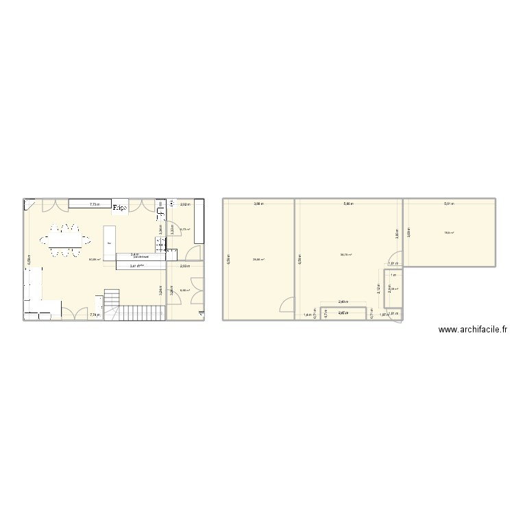 brivadet. Plan de 8 pièces et 147 m2