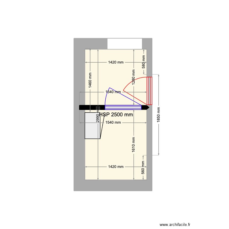 Local Electrique actuel 1. Plan de 1 pièce et 4 m2